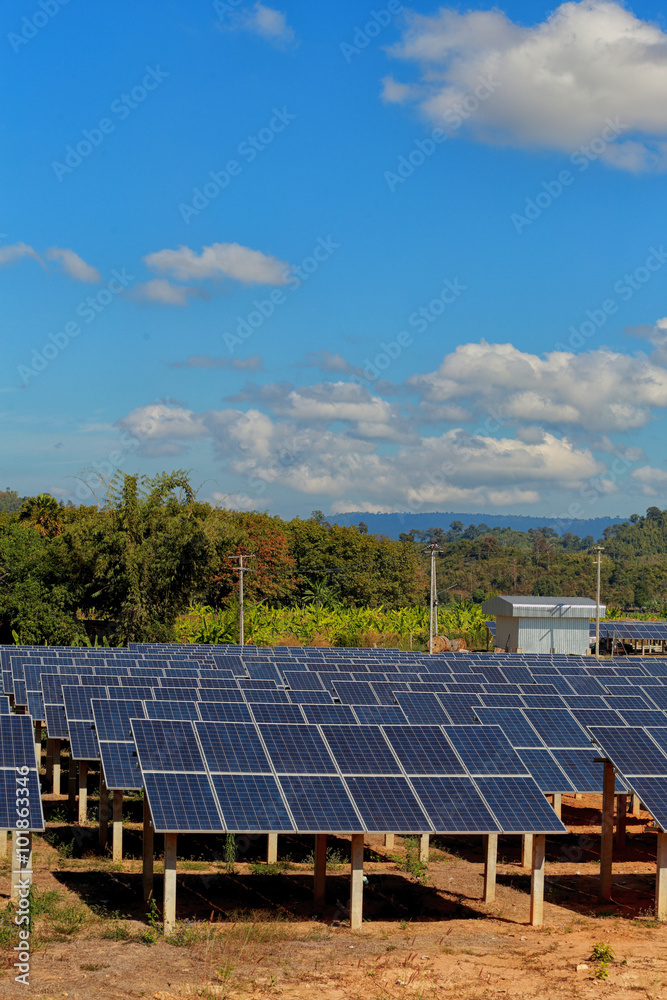Solar cells on a big field