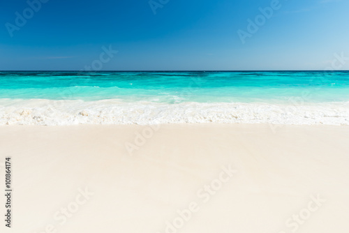 Wave of the sea on the sand beach © yotrakbutda