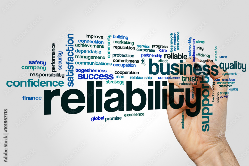 Reliability word cloud concept Reliability word cloud concept