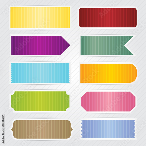 Labels Tags Banners With White Border Design