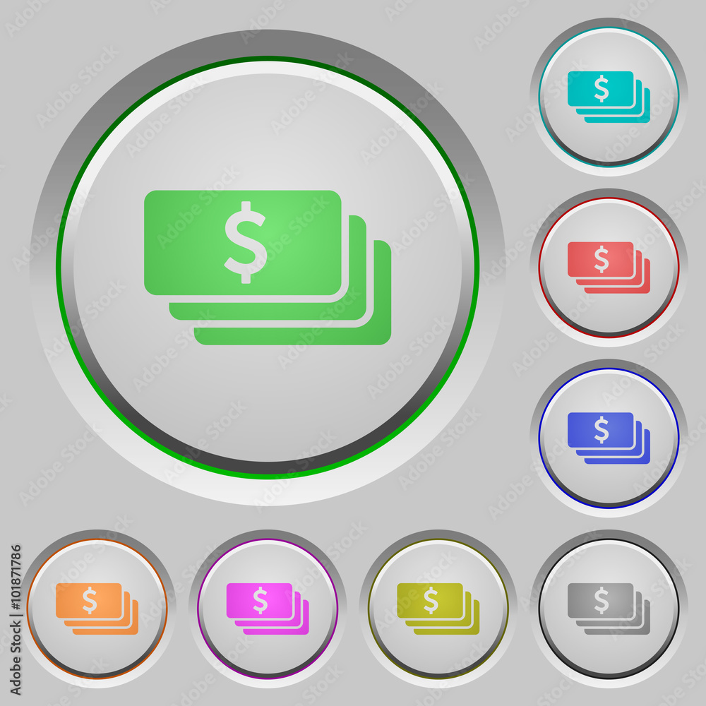 Dollar banknotes push buttons Dollar banknotes push buttons