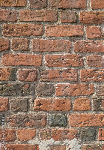 Empty red brick wall background