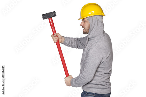 builder on a white background, the keeper hammer