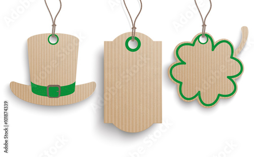3 Price Stickers Hat Shamrock St Patrick