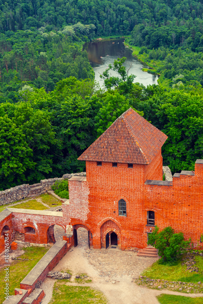 Ancient Turaida Castle in Sigulda, Latvia, built in 12th century