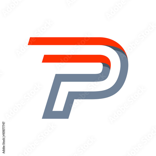 P letter fast speed logo.