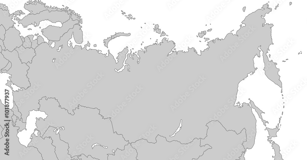 Karte von Russland - Grau