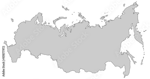 Karte von Russland - Grau (einzeln)