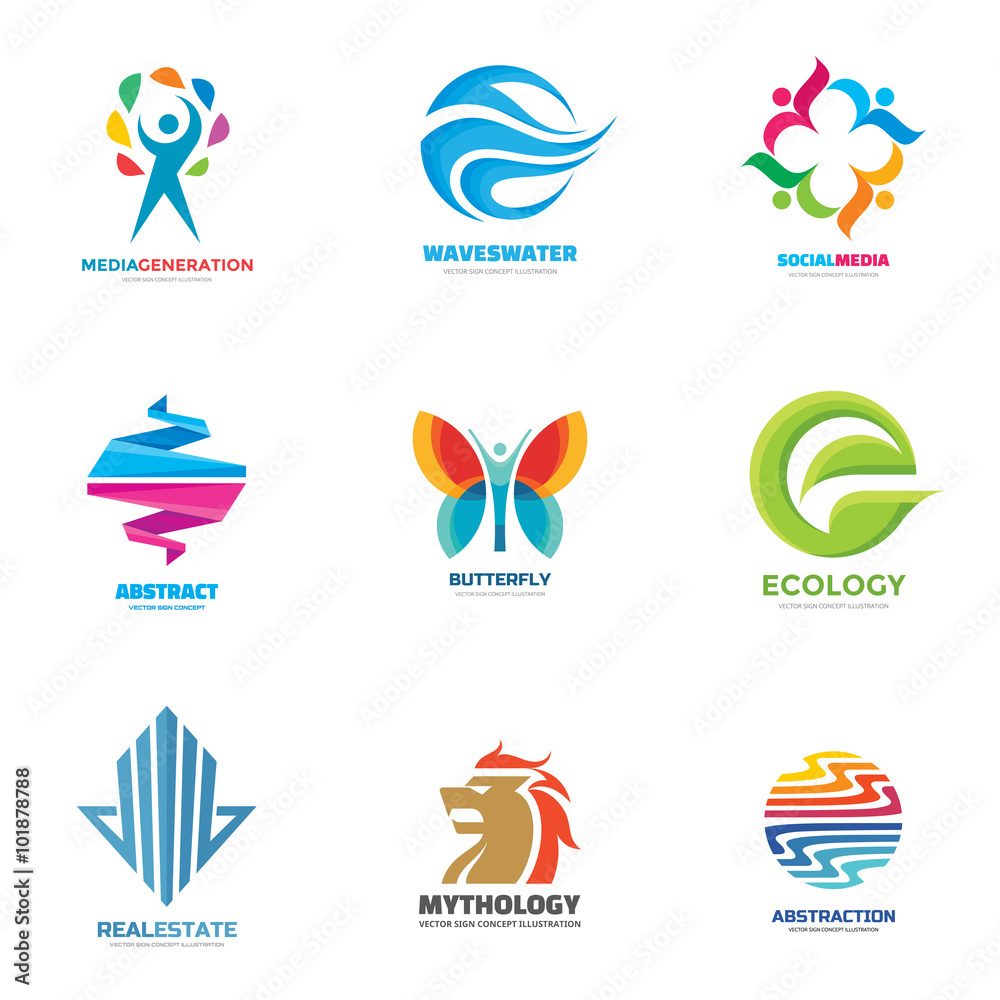 Logo vector set - creative illustrations. Logo collection. Vector logo ...