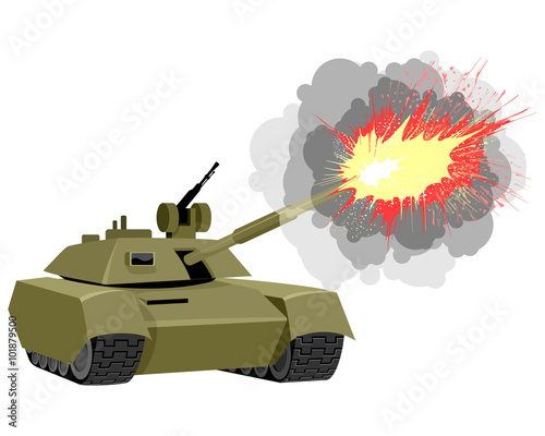Modern tank shoots