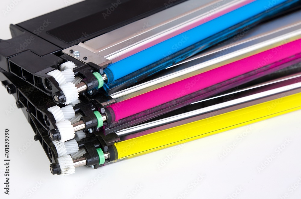 Toner cartridge set for laser printer. Computer supplies. Photos | Adobe  Stock