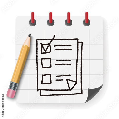 paper checking list doodle drawing