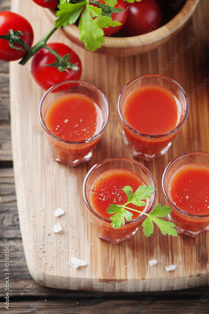 Bloody mary cocktail on the wooden table Bloody mary cocktail on the wooden table