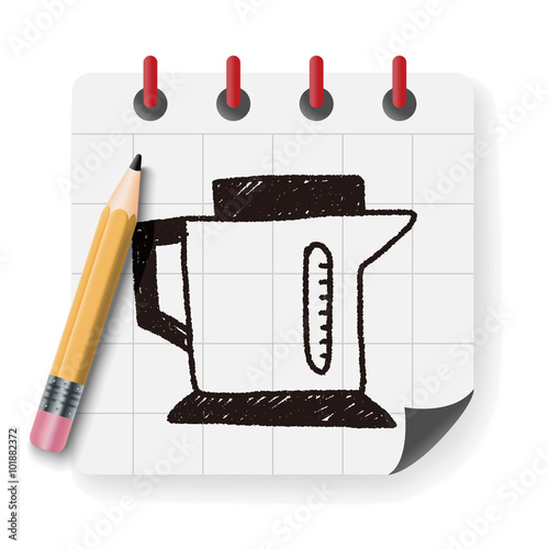 kitchenware hot water bottle doodle drawing