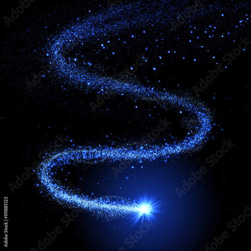abstract light blue star particle background 