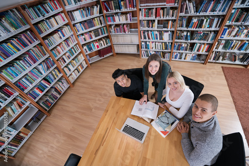 Students in library