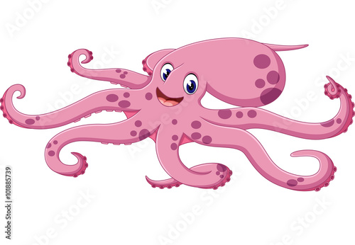 illustration of cute octopus cartoon