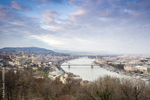 Budapest cityscape in wintertime, Hungary