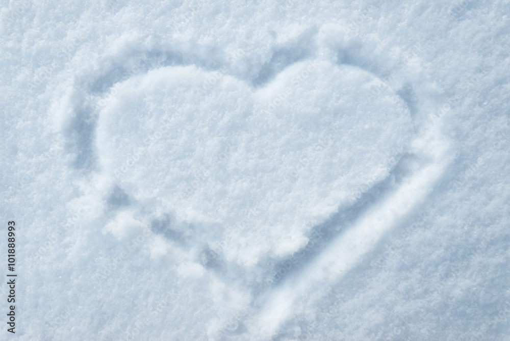 Heart draw on smow Heart draw on smow