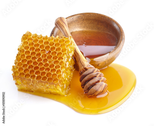 Photo Honey with honeycombs