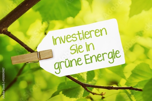 Investieren Sie in grüne Energie - Label © stockpics