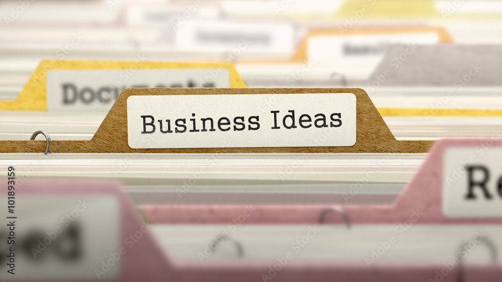 Business Ideas Concept on Folder Register. Business Ideas Concept on Folder Register.