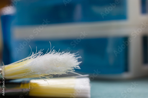 Paint brush on green table