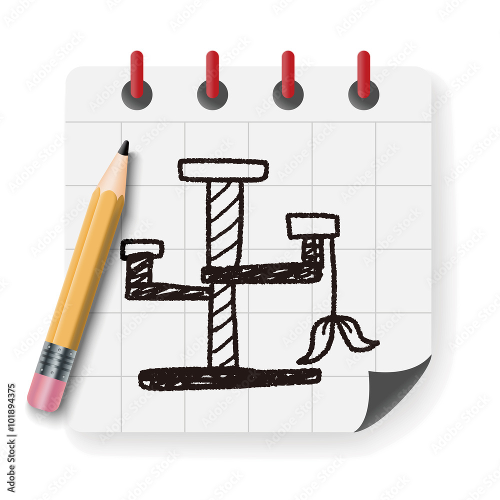 Pet cat tree doodle Pet cat tree doodle