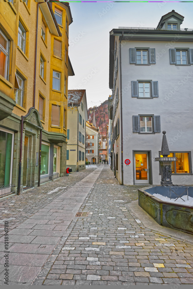 Street view on the Old Town of Chur