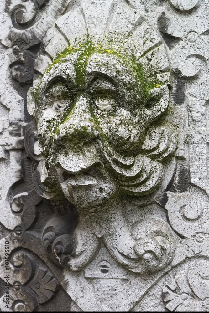 Stone Face Wall Sculpture in the Old Town of Solothurn