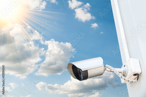 Security cameras for the safety and blue sky