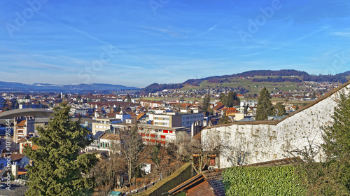 Panorama of modern part of the Thun Town