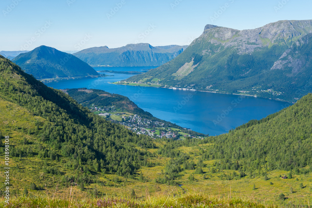 Fotografie View of Ørsta, Norway