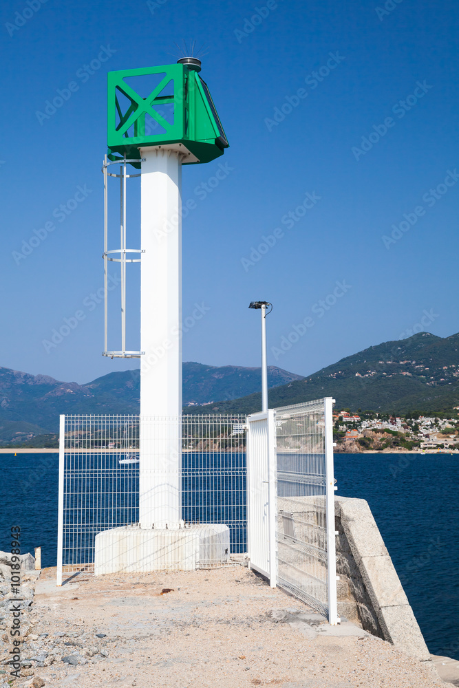 Modern lighthouse tower, Propriano, Corsica