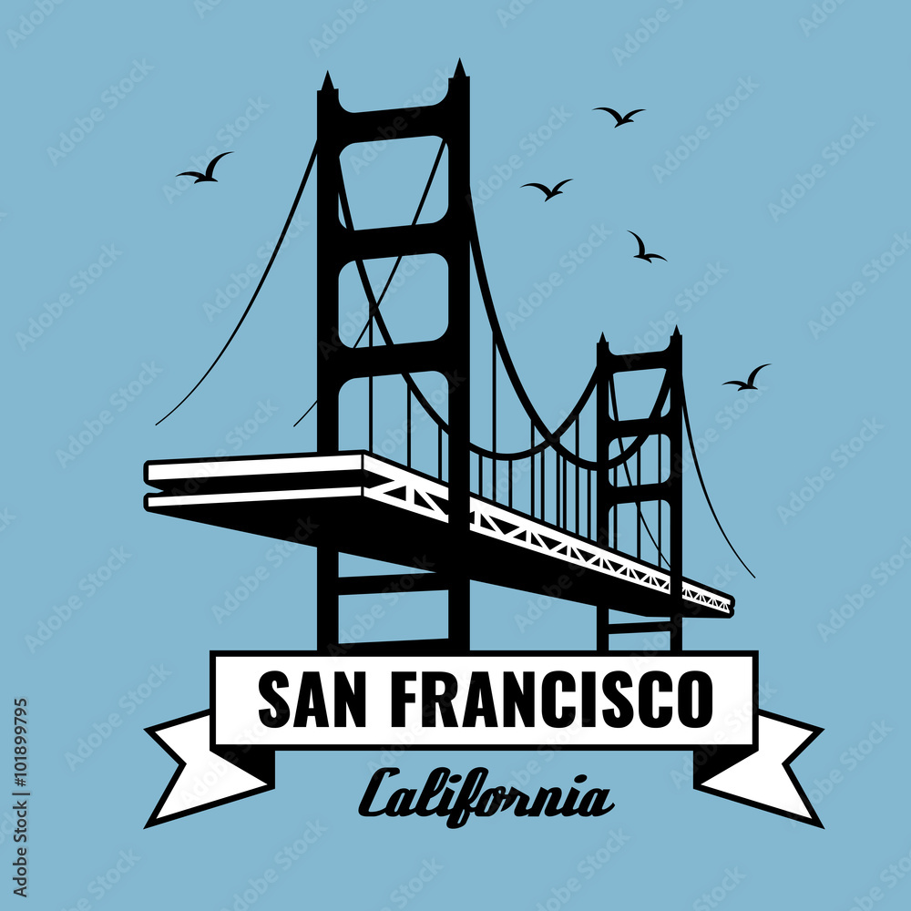 Photography San Francisco Bridge vector poster