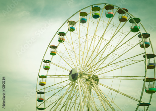 Ferris wheel with vintage filtered.