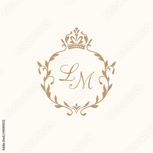 Vintage monogram template