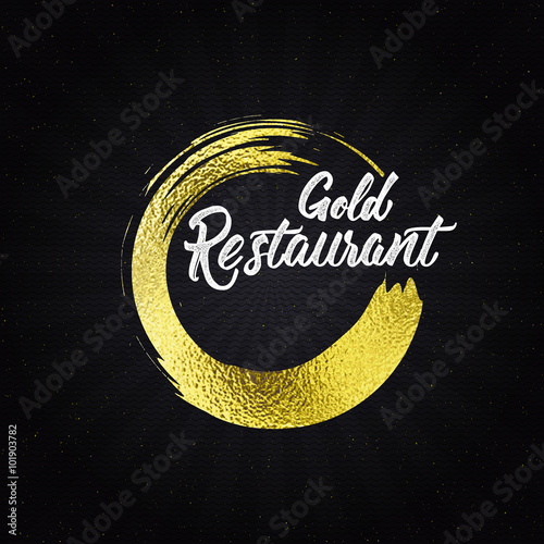 Gold restaurant insignia  and labels for any use