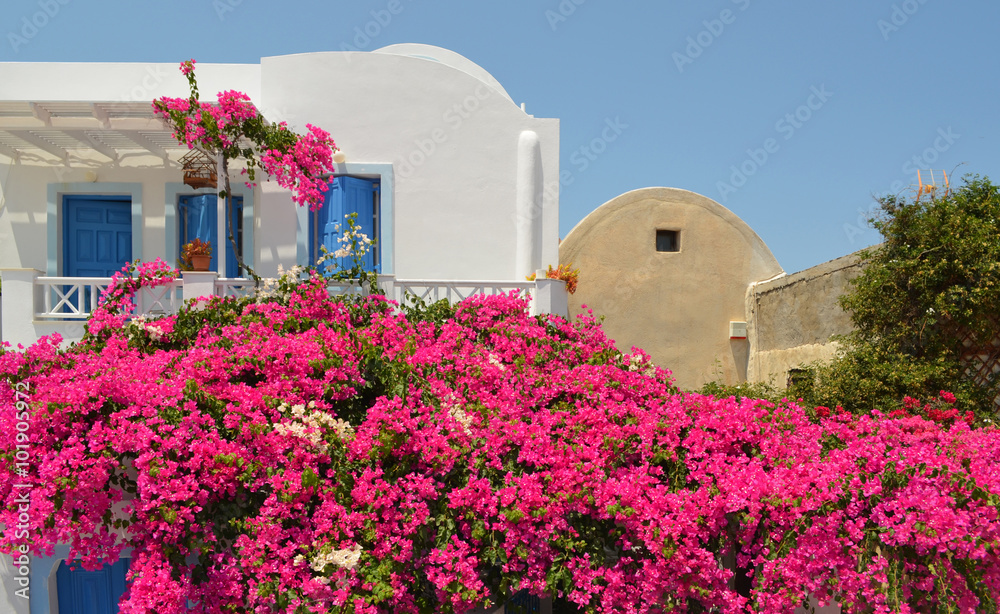 Greek Villa on the Island of Santorini.