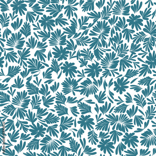 Seamless blue Fern Pattern background