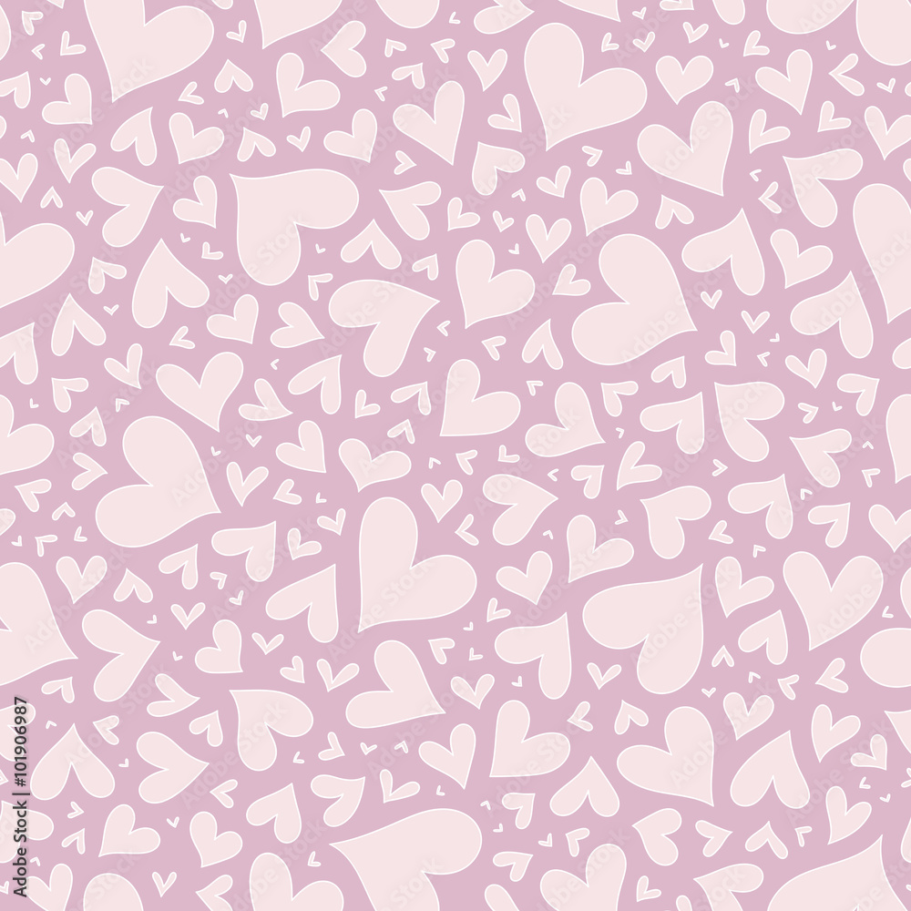 Valentine seamless stylish pink pattern with hearts.