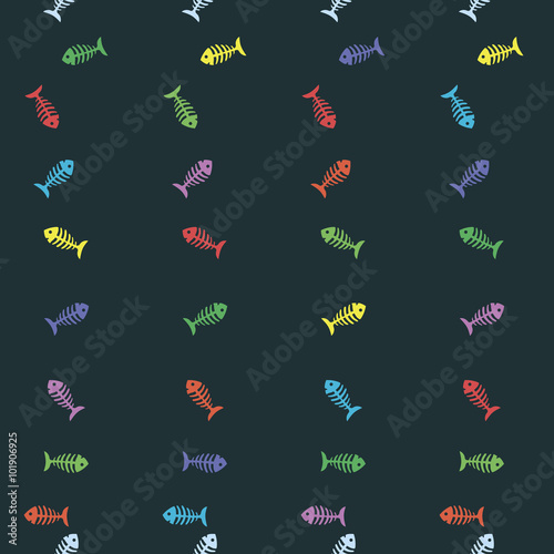 Colored Pattern of fish bones.
