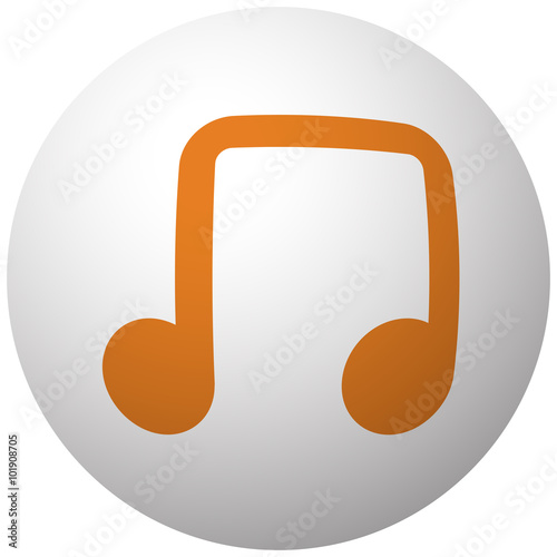Orange Notes icon on sphere isolated on white background