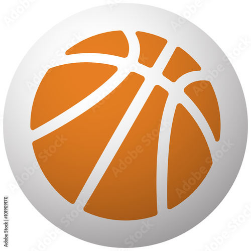 Orange Basketball icon on sphere isolated on white background