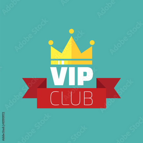 VIP club logo in flat style. VIP Club members only banner