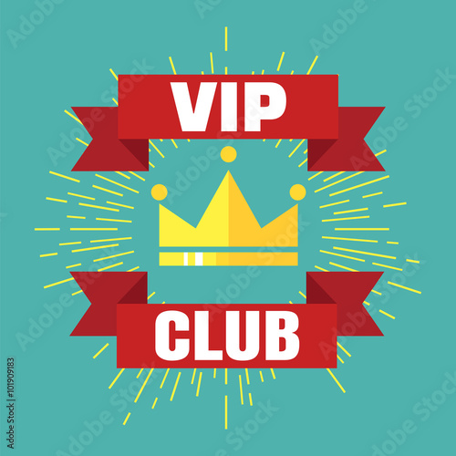 VIP club logo in flat style. VIP Club members only banner