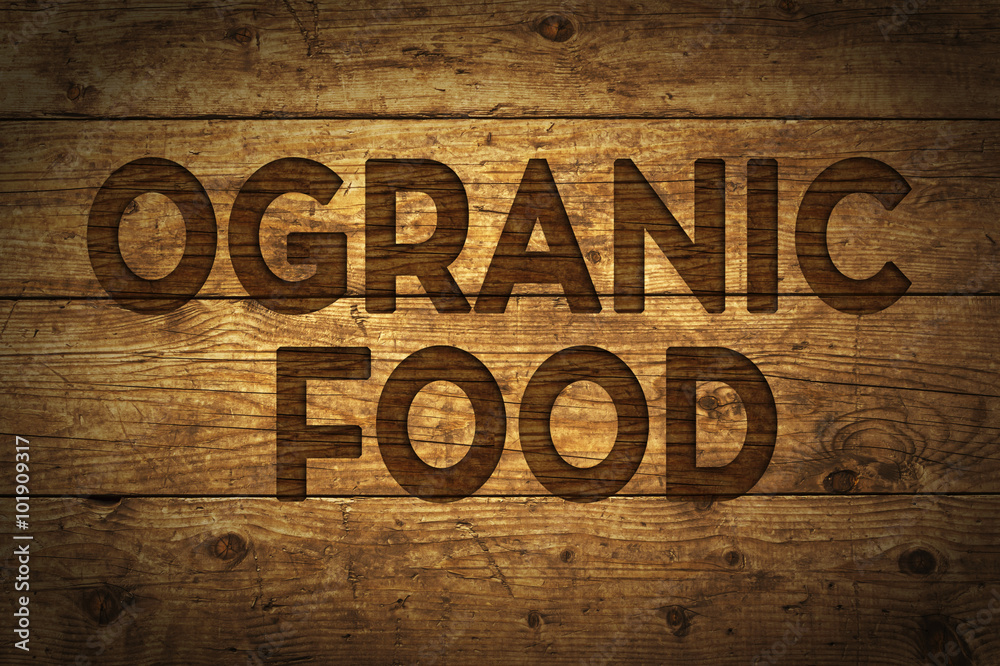 Text Organic Food.