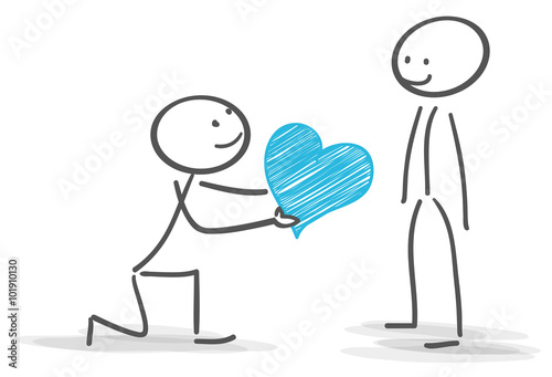Stickman heart love