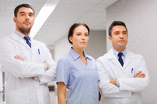 group of medics or doctors at hospital