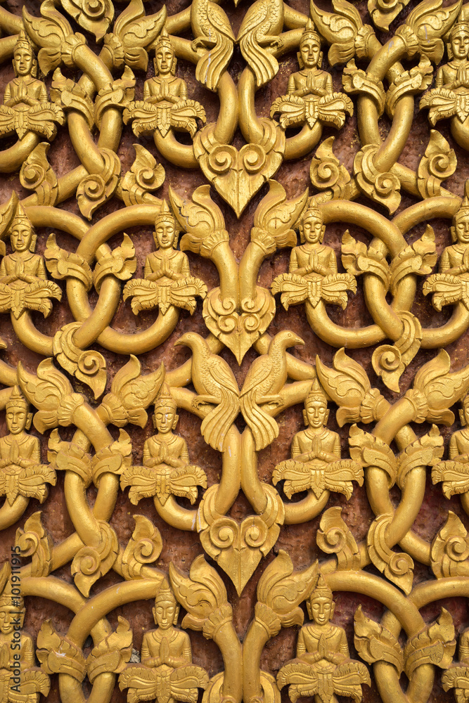 Traditional carving Lao art. 